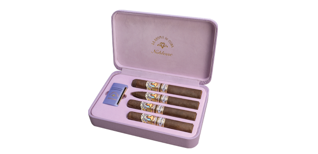 Shop La Aroma de Cuba Noblesse 4-Cigar + ST Dupont Gift Set