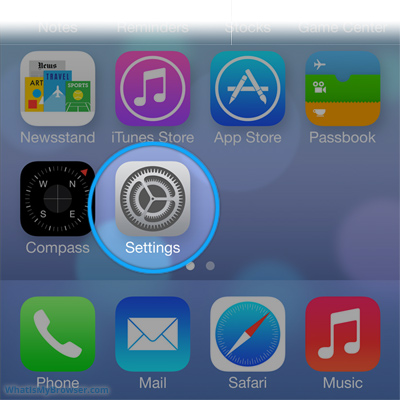 iPhone Settings button